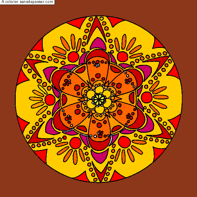 Coloriage Mandala fleur par un invité