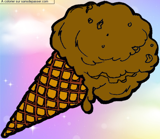 Coloriage Cornet de glace par un invit&eacute;