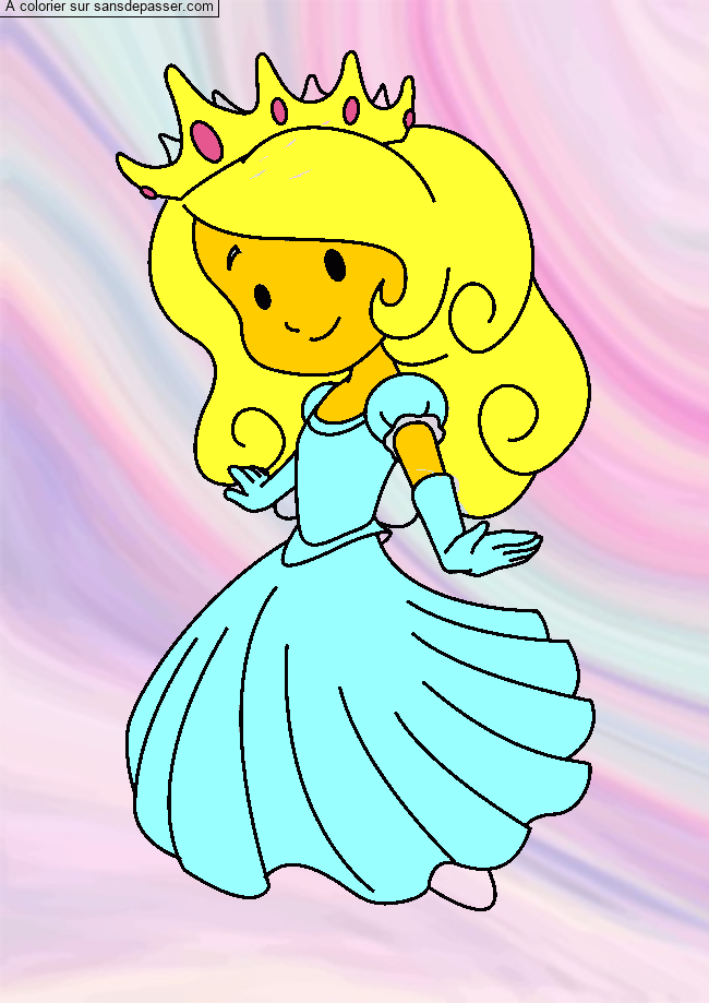 Coloriage Princesse souriante par un invité
