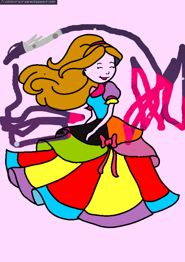 Coloriage Princesse qui danse par un invité