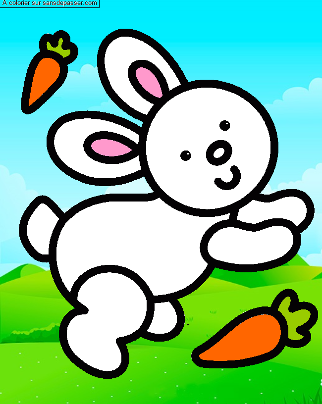 Coloriage Lapin et carotte