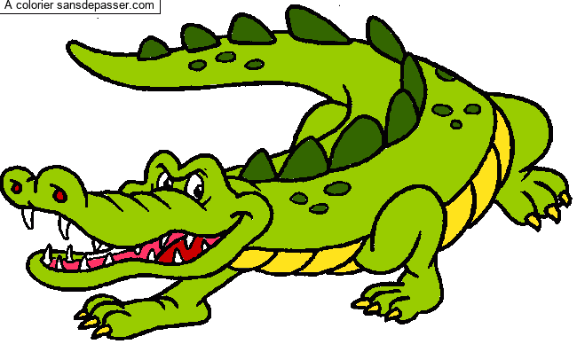 Dessin Colorie Crocodile Par Un Invite Sans Depasser