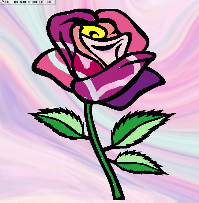 Coloriage Rose rouge