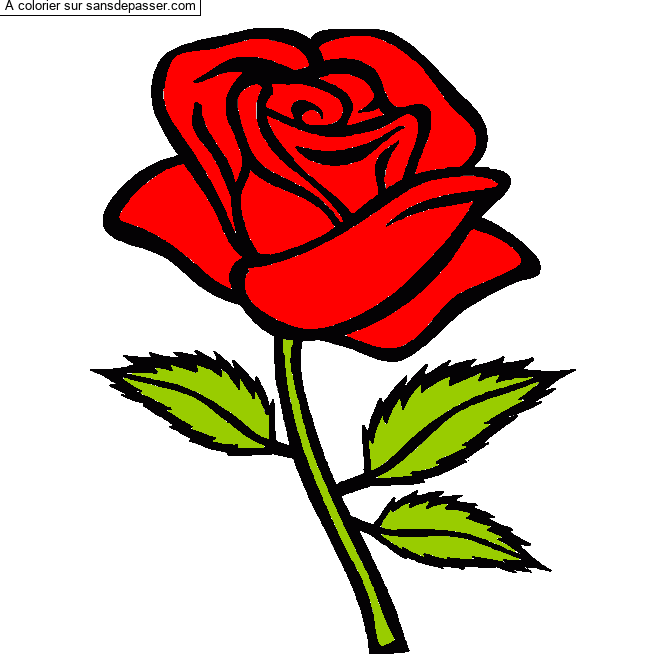 Coloriage Rose rouge par LEANA