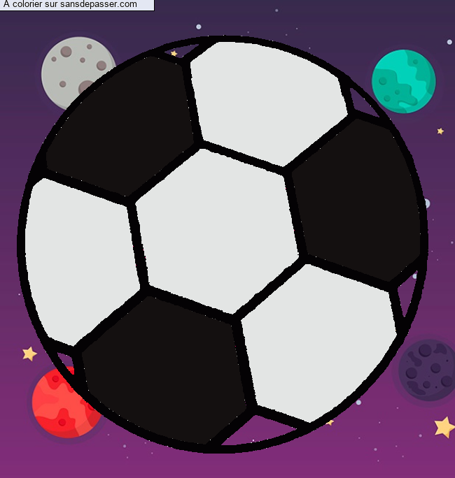 Coloriage Ballon de foot par un invit&eacute;
