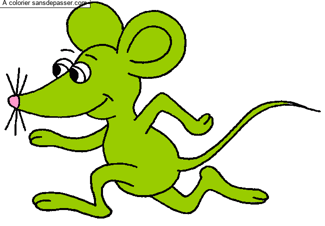 Coloriage Une souris verte