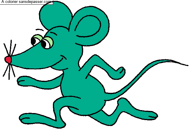 Coloriage Une souris verte par un invité