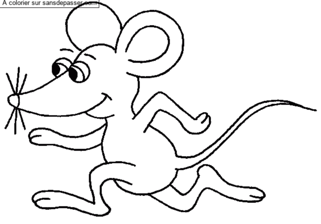 Coloriage Une souris verte par un invit&eacute;