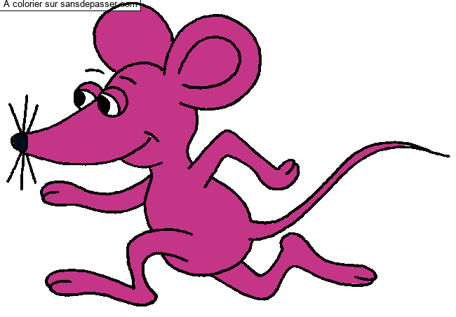Coloriage Une souris verte par un invit&eacute;