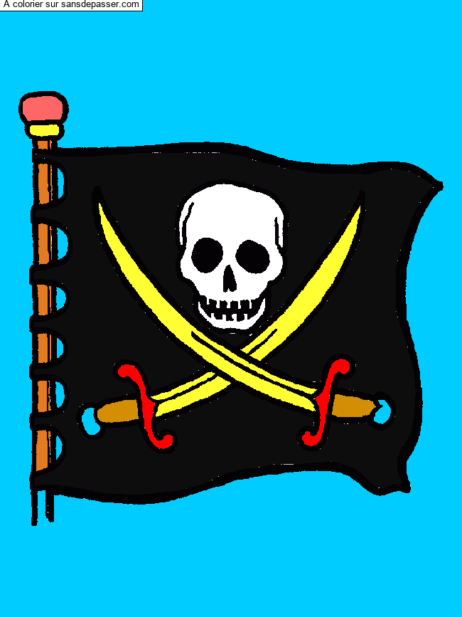 Coloriage Drapeau pirate par Matti