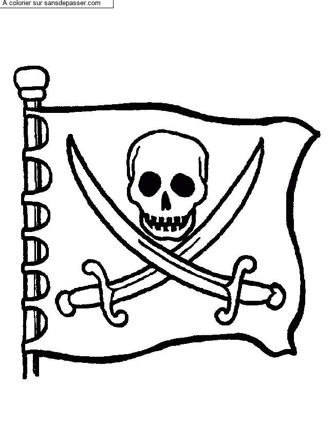 Coloriage Drapeau pirate par un invit&eacute;