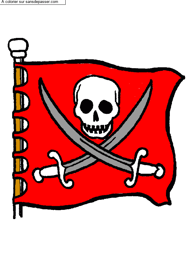 Coloriage Drapeau pirate par un invit&eacute;
