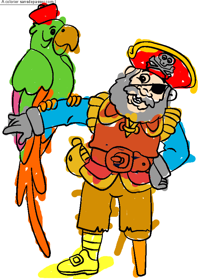 Capitaine pirate et son perroquet par hasan