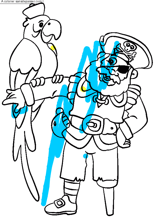 Capitaine pirate et son perroquet par hasan
