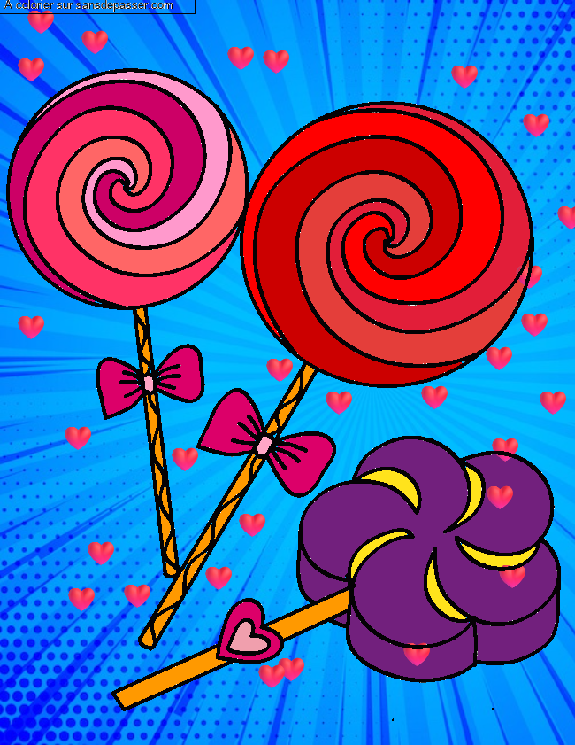 Coloriage Sucettes tourbillons par un invit&eacute;