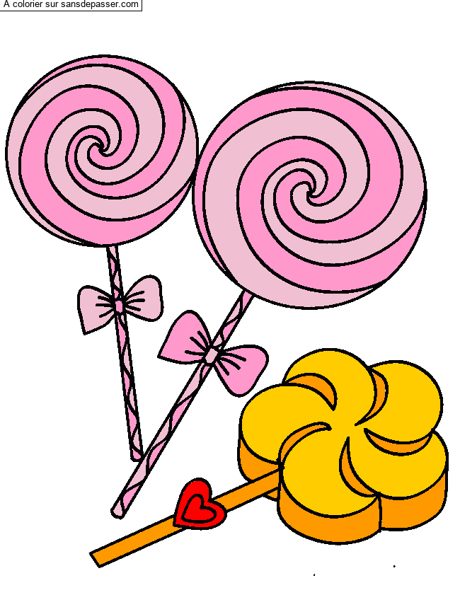 Coloriage Sucettes tourbillons par un invit&eacute;