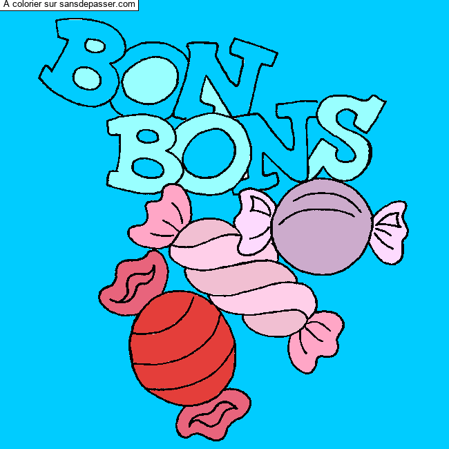Coloriage Bonbons par un invit&eacute;