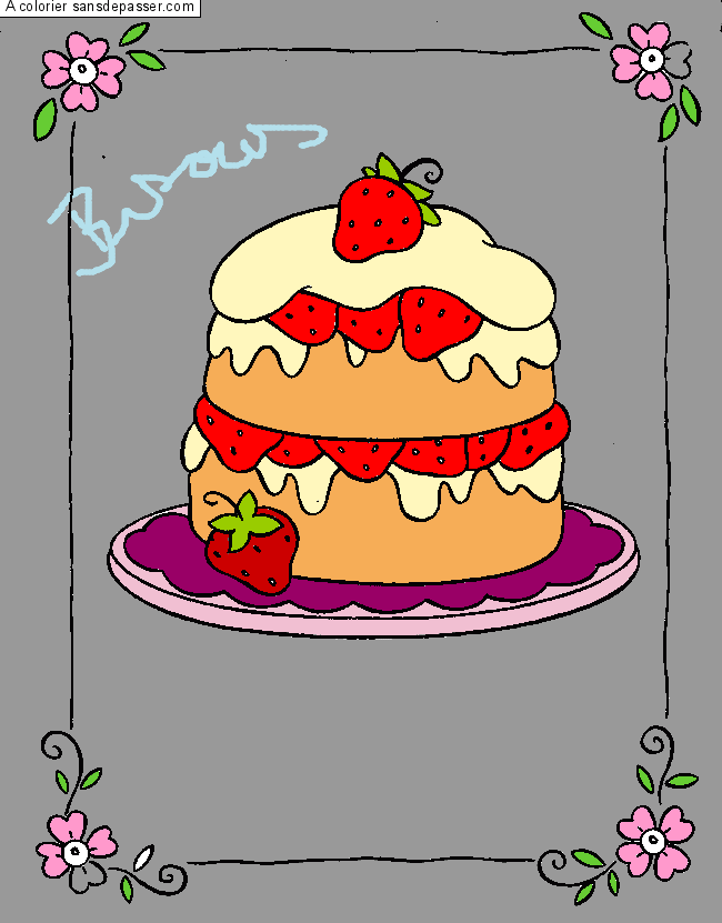 Gros gâteau aux fraises par CamilleLaBelleDu54
