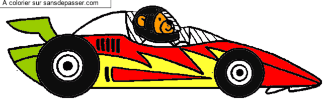 Coloriage Voiture de course par un invit&eacute;