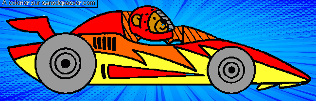 Coloriage Voiture de course par un invit&eacute;