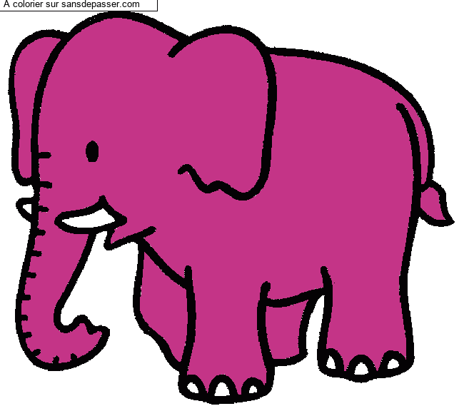 Coloriage &Eacute;l&eacute;phant par un invit&eacute;