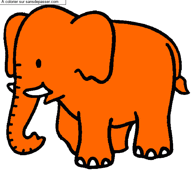 Coloriage &Eacute;l&eacute;phant par un invit&eacute;