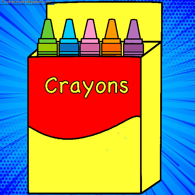 Boite de crayons de cire par un invit&eacute;