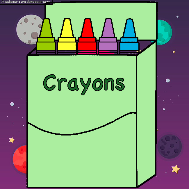 Coloriage Boite de crayons de cire