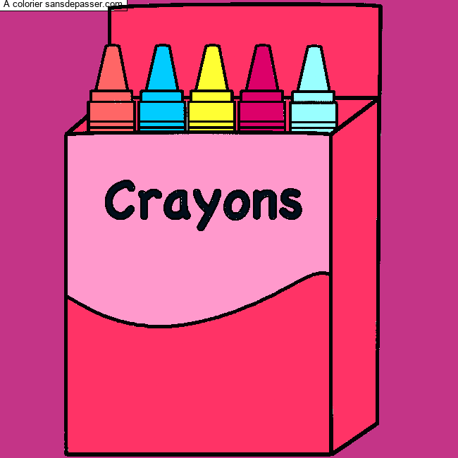 Coloriage Boite de crayons de cire par anonyme