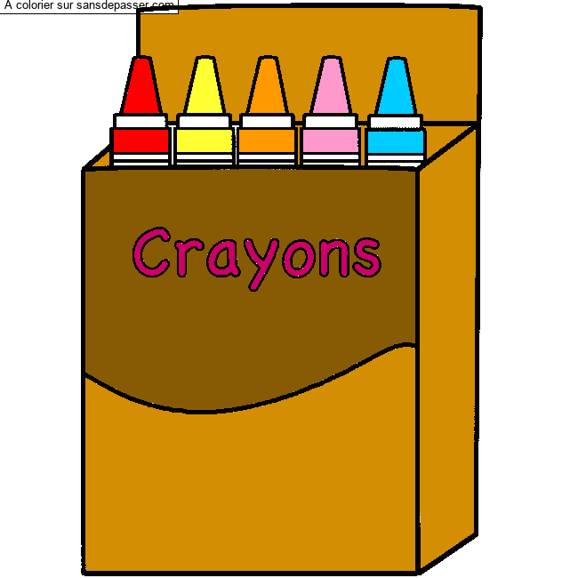 Coloriage Boite de crayons de cire par un invité