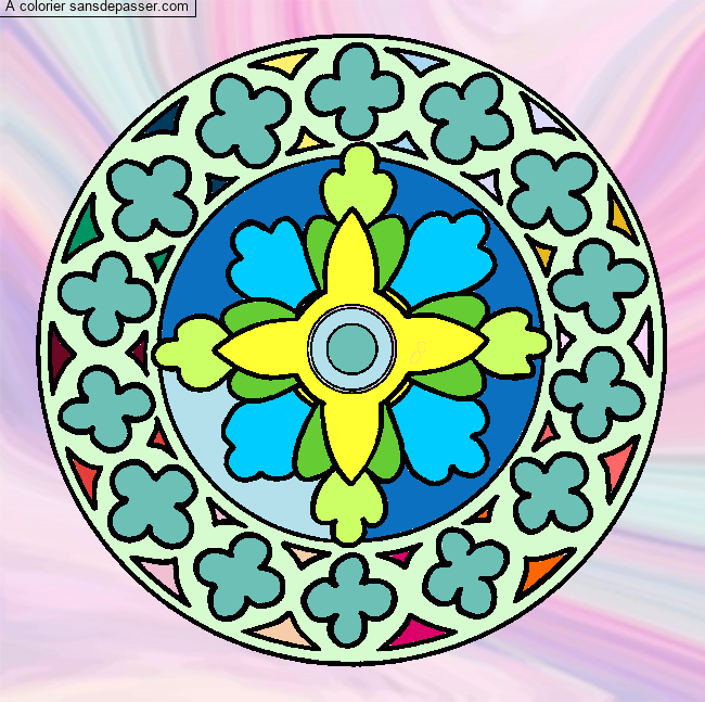 Coloriage Mandala Quatre Feuilles par un invité