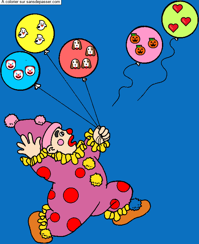 Coloriage Clown aux ballons par LEANA