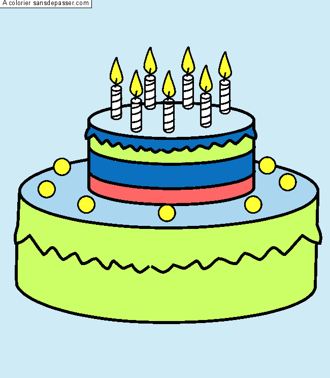 Gâteau d'anniversaire - 7 ans par trolls