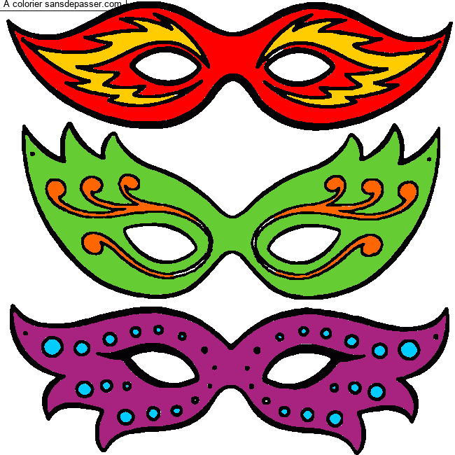 Coloriage Masques de Carnaval