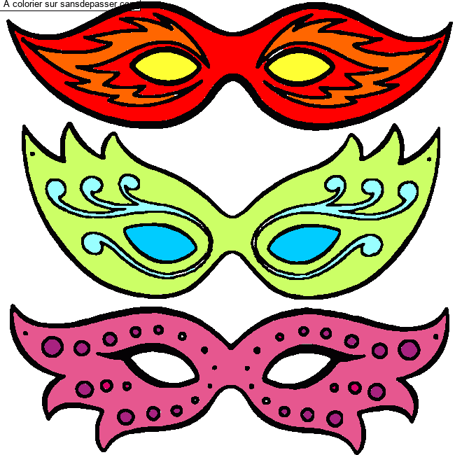 Coloriage Masques de Carnaval par un invité