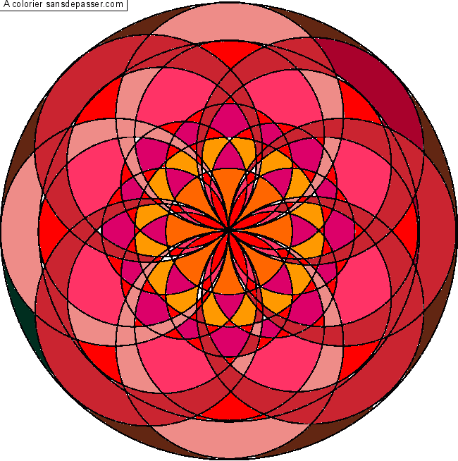 Coloriage Mandala aux 1000 Rosaces
