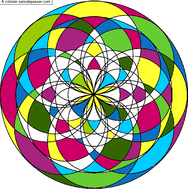 Coloriage Mandala aux 1000 Rosaces par un invité