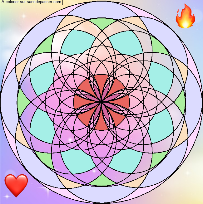 Coloriage Mandala aux 1000 Rosaces par un invit&eacute;