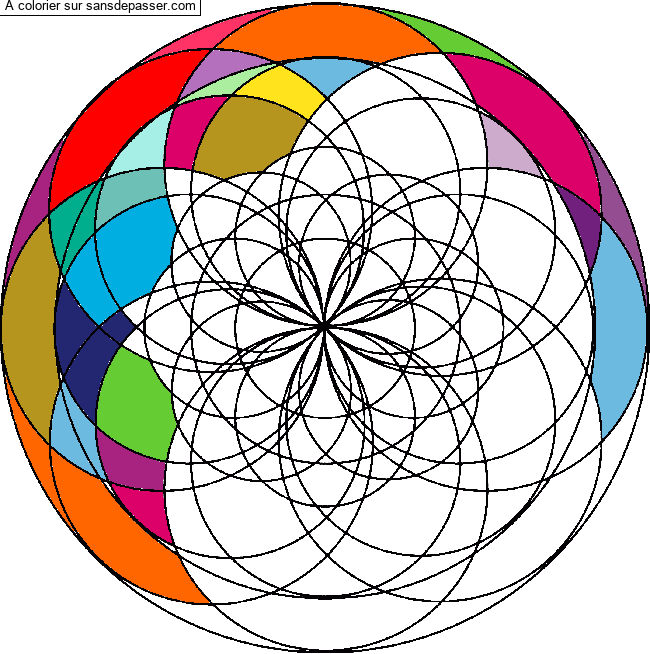 Coloriage Mandala aux 1000 Rosaces par un invit&eacute;