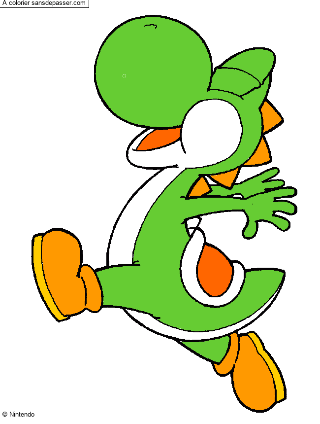 Yoshi joyeux par un invit&eacute;