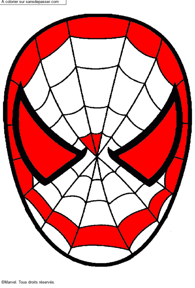 Coloriage Masque de Spiderman par un invit&eacute;