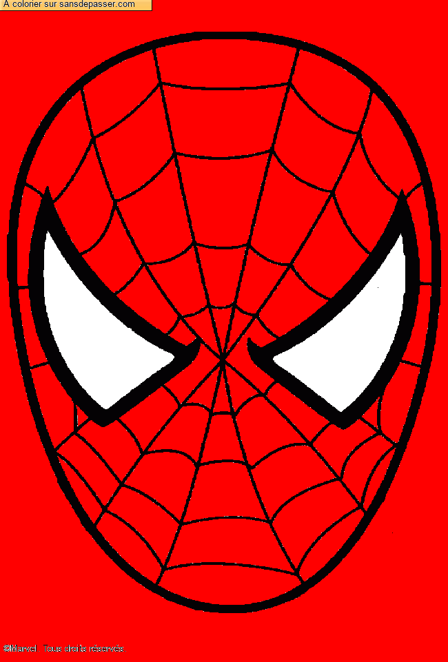Coloriage Masque de Spiderman par un invit&eacute;