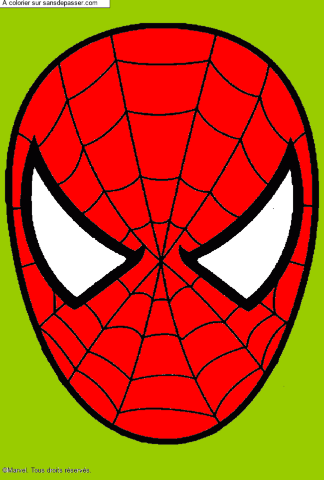 Coloriage Masque de Spiderman par un invit&eacute;