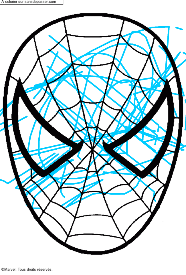 Coloriage Masque de Spiderman par un invit&eacute;