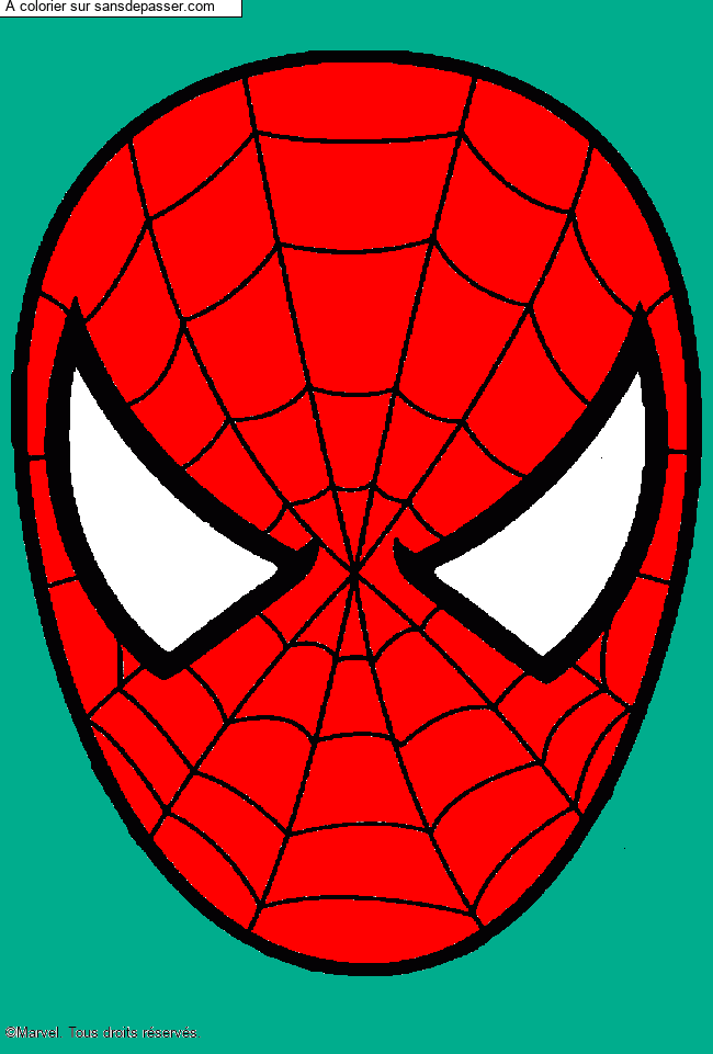 Coloriage Masque de Spiderman par un invit&eacute;