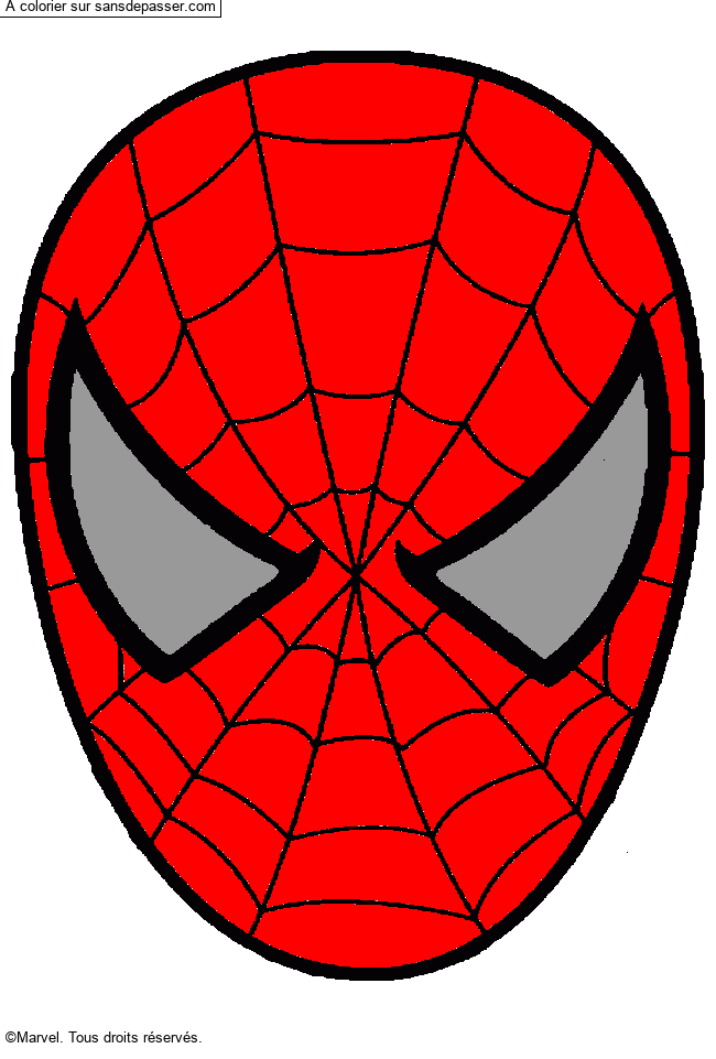 Coloriage Masque de Spiderman par toure kids