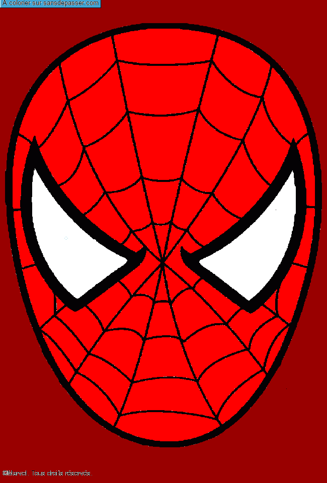 Coloriage Masque de Spiderman par Ma&iuml;ssa 