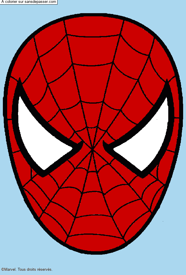 Coloriage Masque de Spiderman par un invité