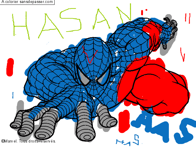 Coloriage Spiderman par hasan