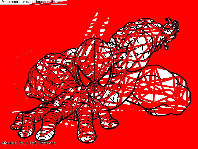 Coloriage Spiderman par un invit&eacute;